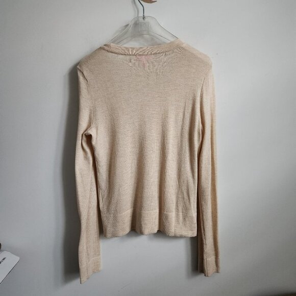LILLY PULITZER | Wool Melody sweater Cardigan beige gold sz M - Picture 6 of 6